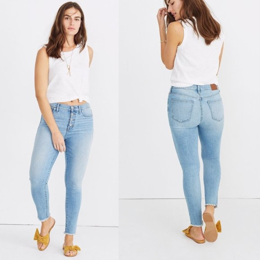 Madewell 9 Inch High Rise Skinny Crop Raw Hem Size 25